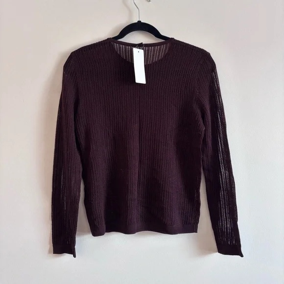 Uniqlo I NWT US S Lace Crewneck Sweater I Dark Brown - Picture 3 of 8